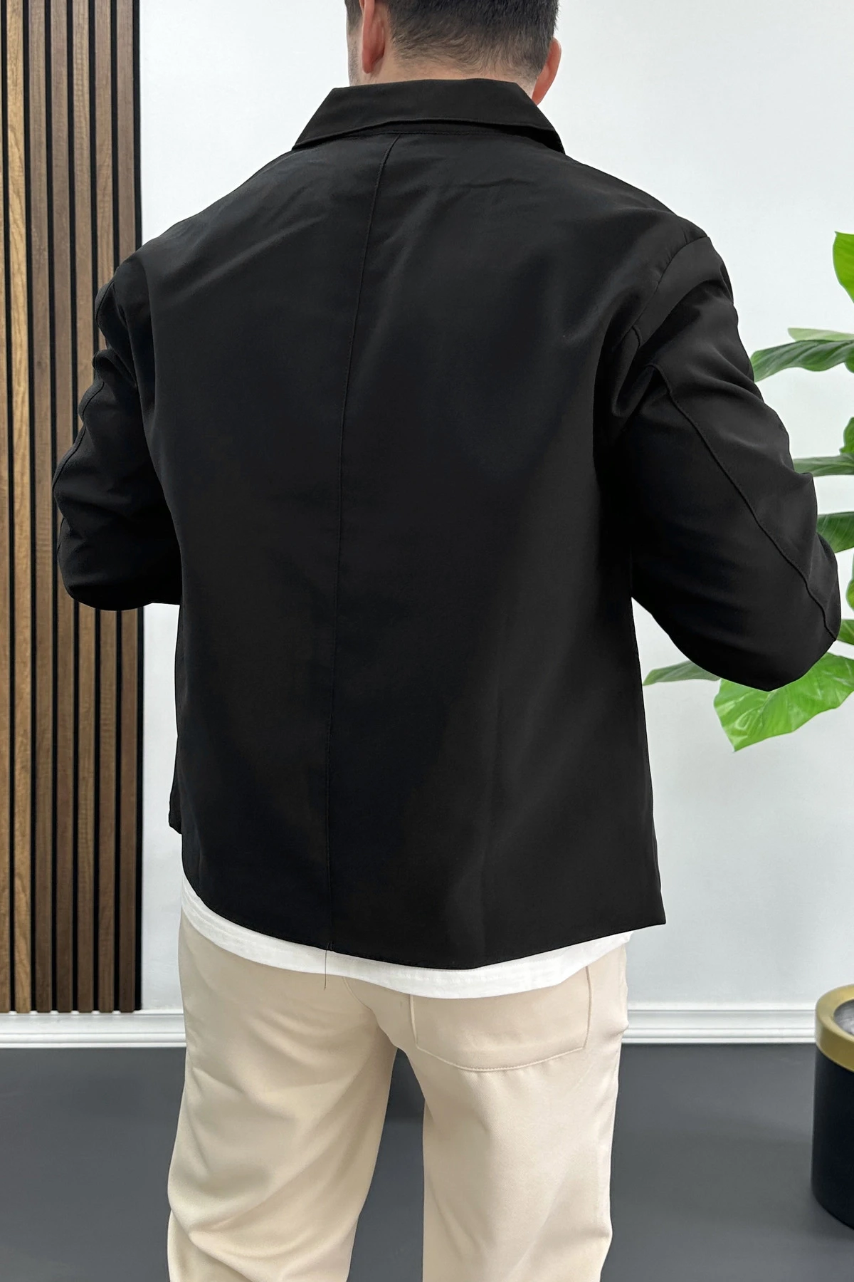 Erkek Normal Kalıp İnce Mevsimlik Ceket Siyah Edw445