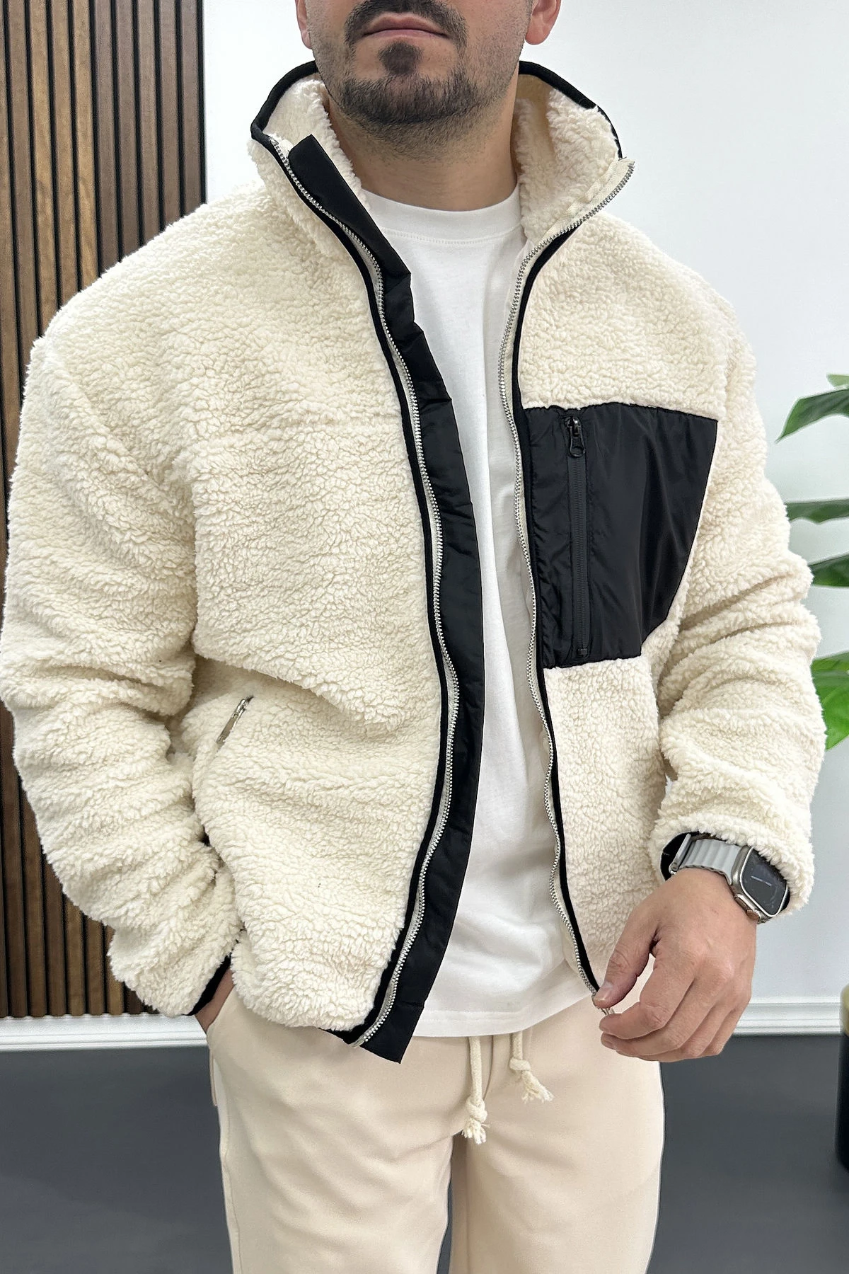 Erkek Normal Kalıp Peluş Hırka Edw447