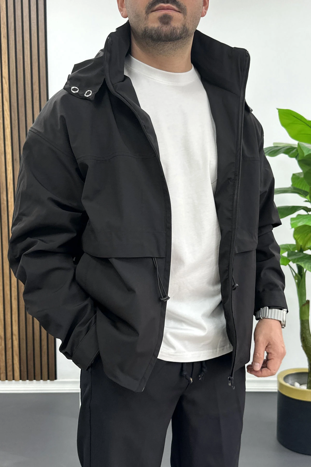 Erkek Kapüşonlu Mevsimlik Ceket Edw449