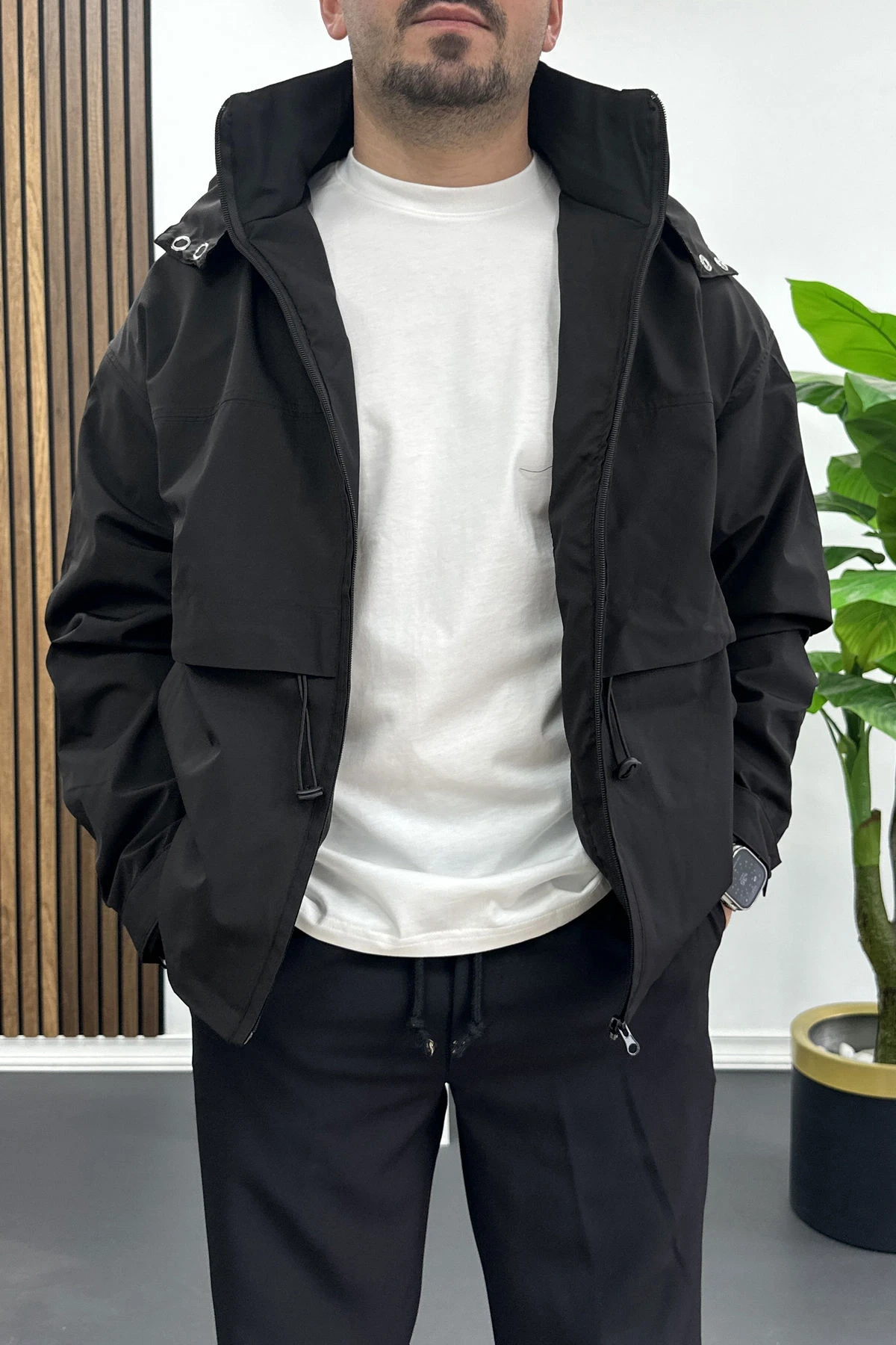 Erkek Kapüşonlu Mevsimlik Ceket Edw449