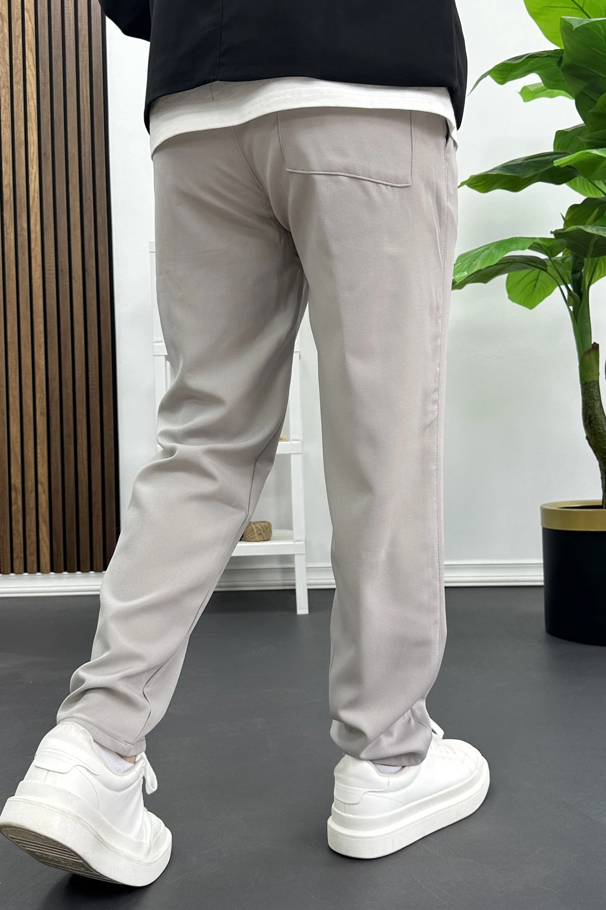 Erkek Düz Jogger Pantolon Gri Edw451