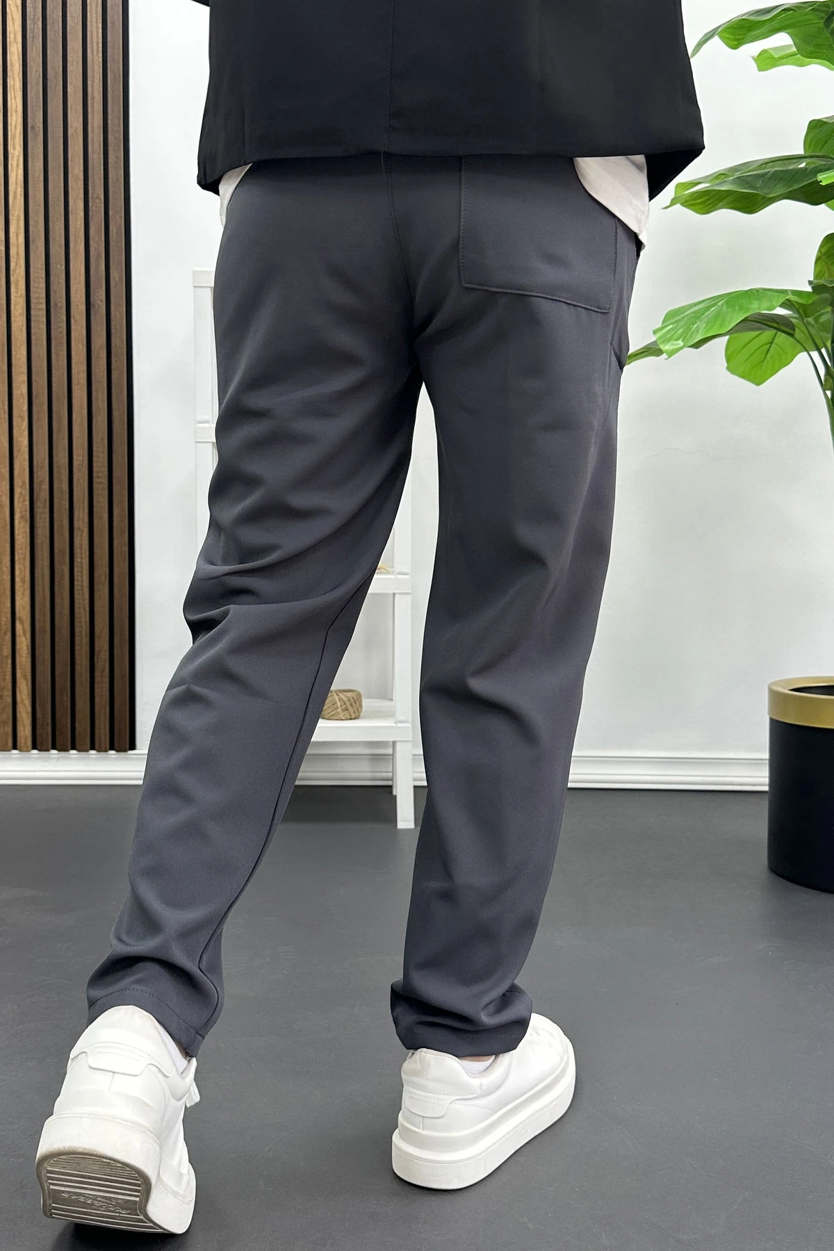 Erkek Düz Jogger Pantolon Antrasit Edw451