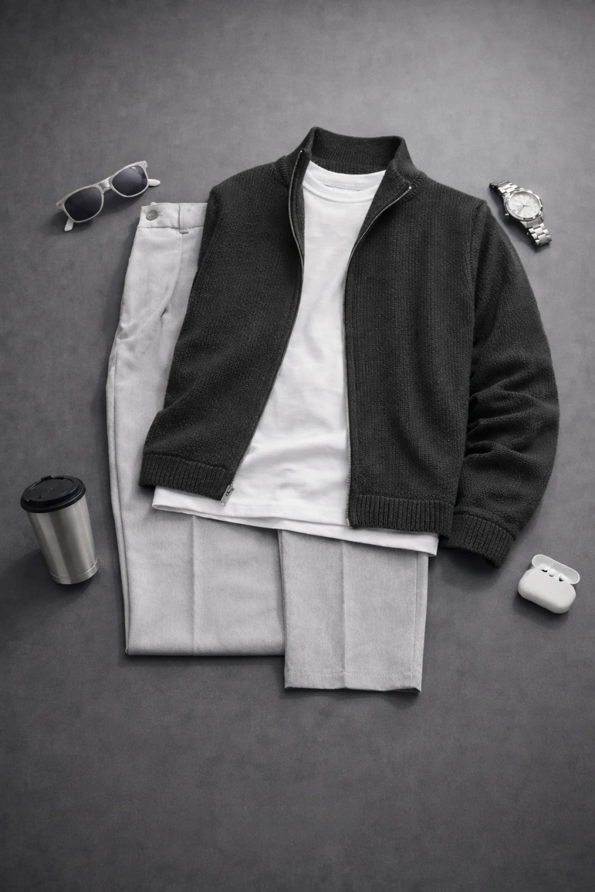 Erkek Hırka Tişört Pantolon 3lü Takım T4 Edw465