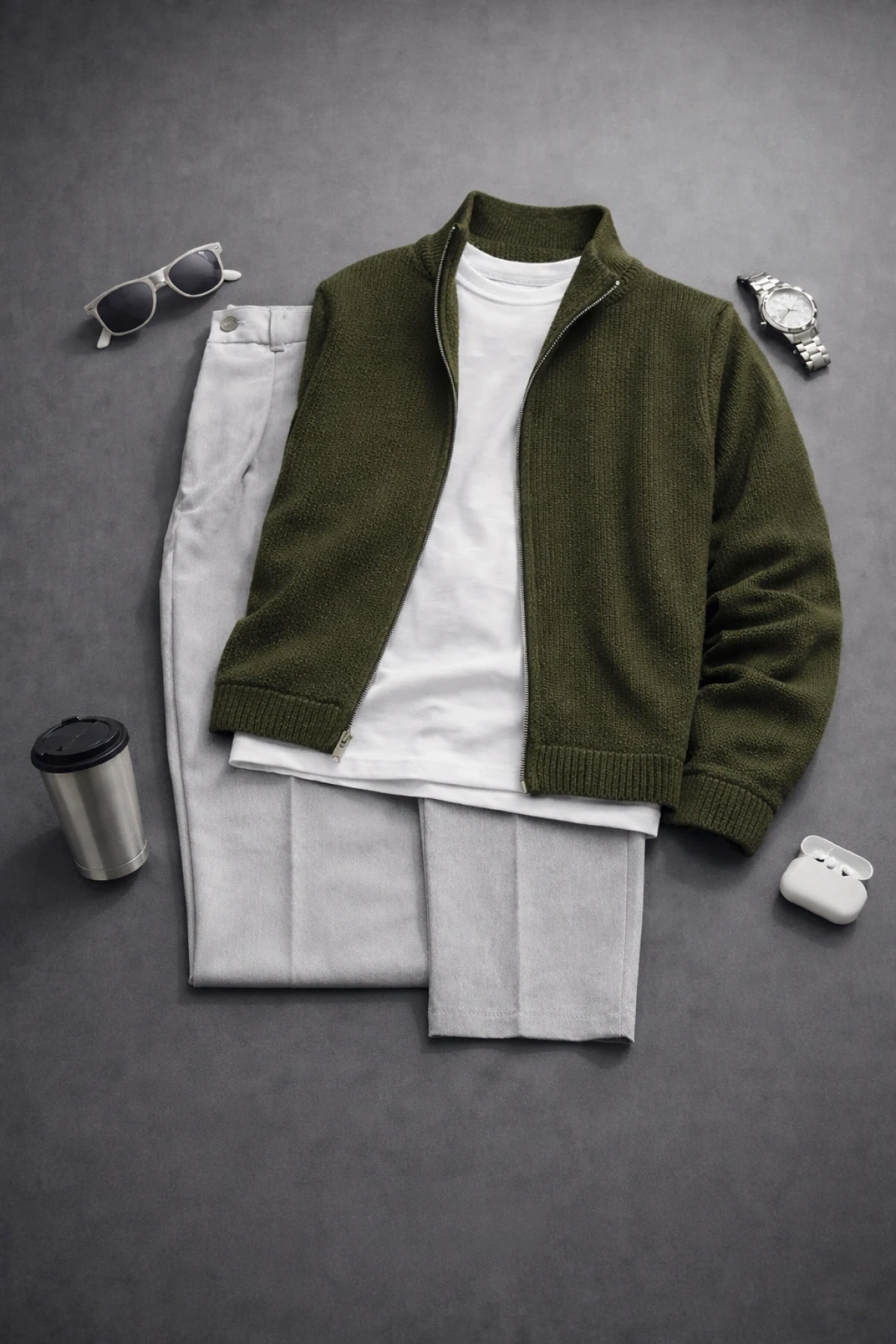 Erkek Hırka Tişört Pantolon 3lü Takım T1 Edw465