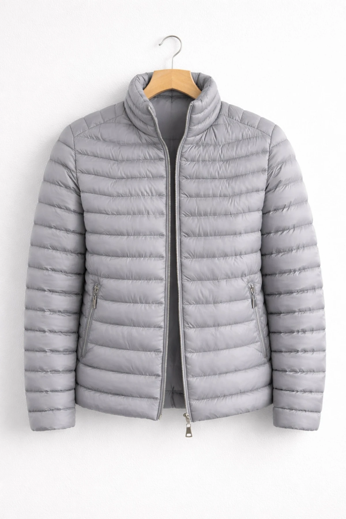 Erkek Slim Fit Şişme Mont Gri Edw435