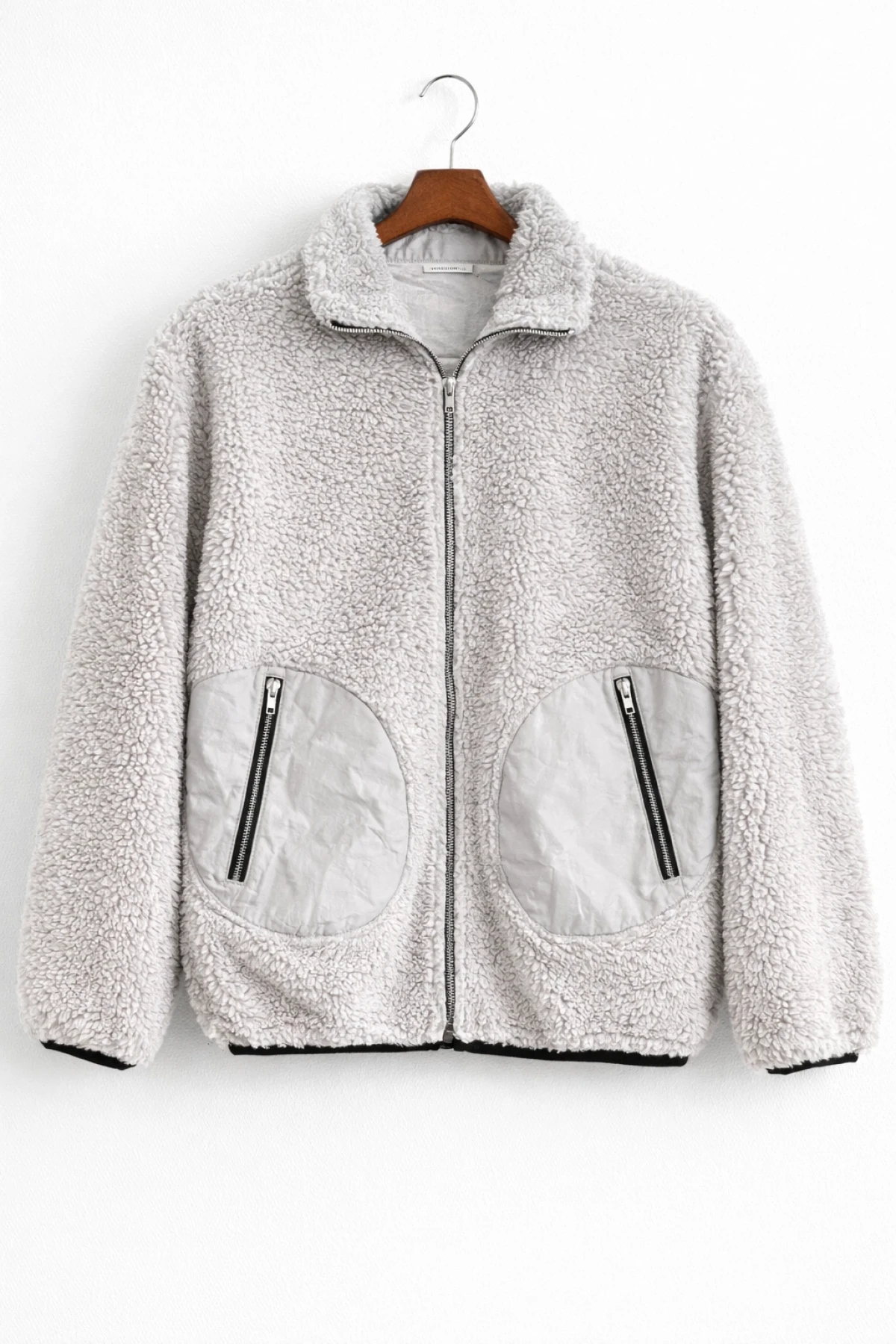 Erkek Cep Detaylı Peluş Hırka Gri Edw432