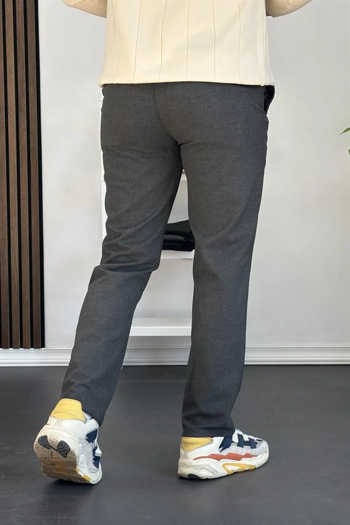 Erkek Pamuklu Kumaş Regular Pantolon Antrasit Edw226