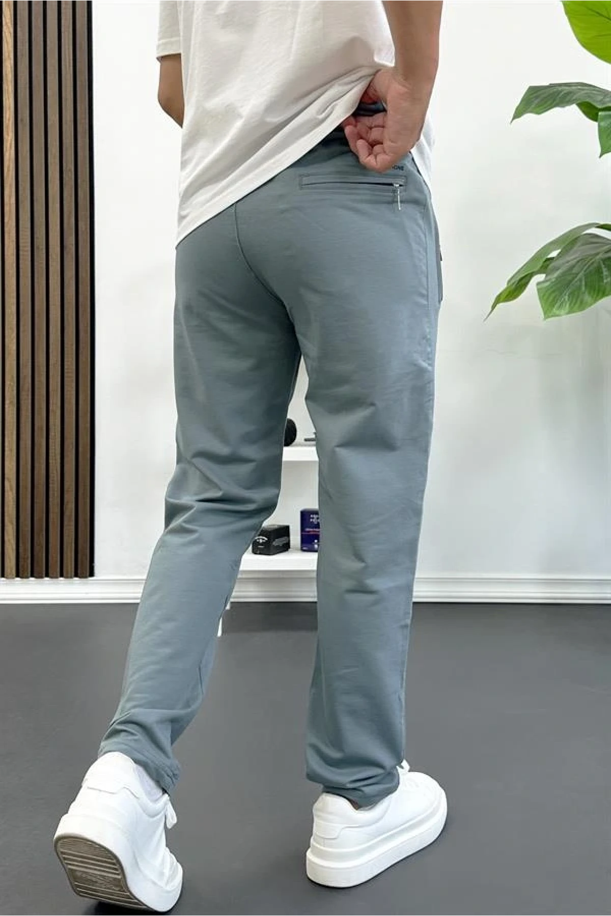 Erkek Regular Fit Düz Paça Eşofman Altı Mavi Edw405