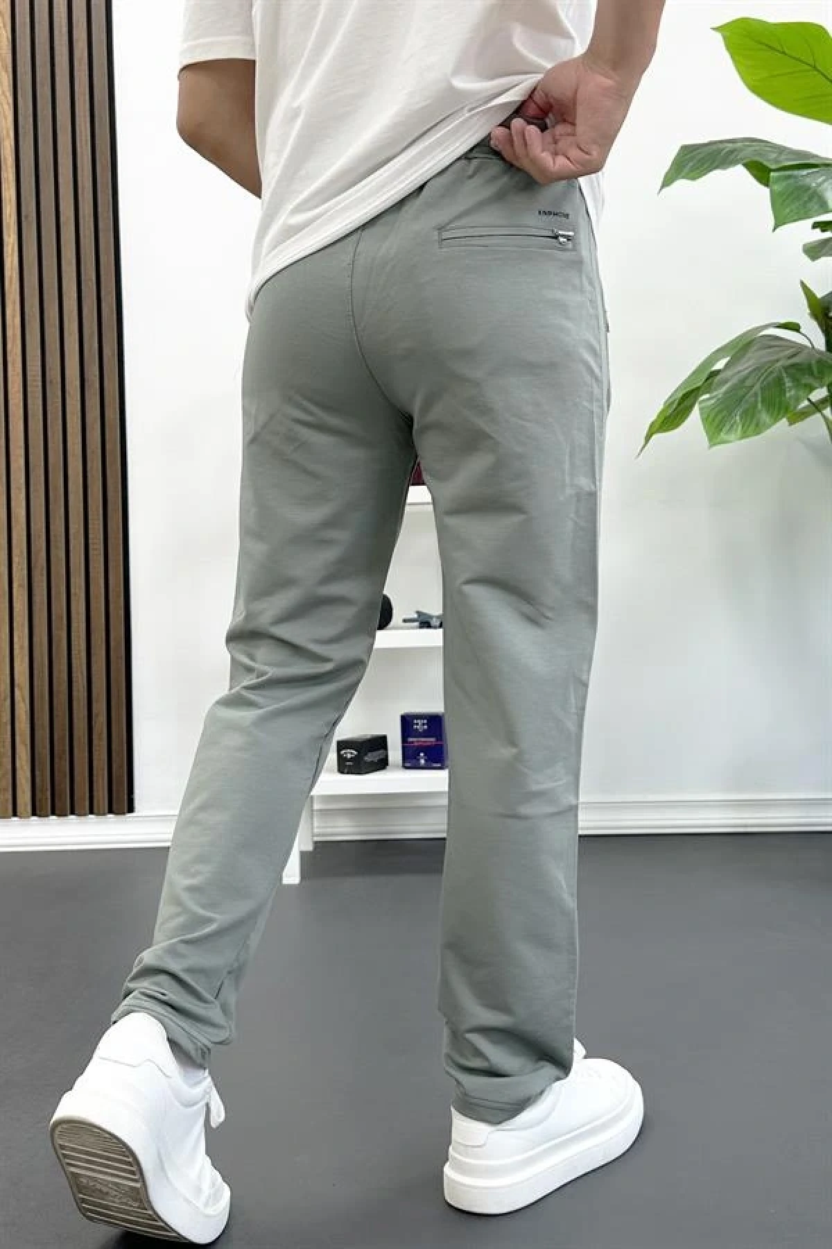 Erkek Regular Fit Düz Paça Eşofman Altı Yeşil Edw405