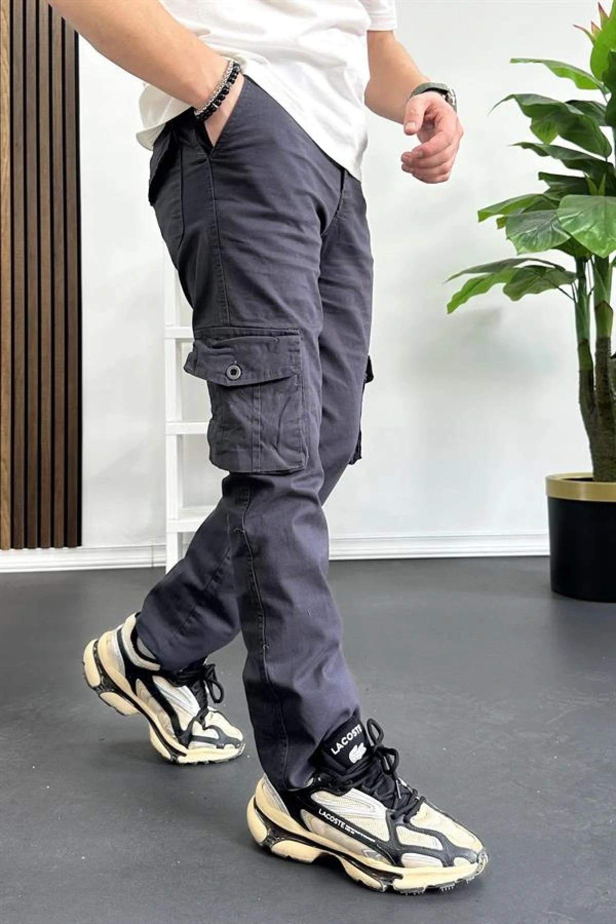 Erkek Regular Kargo Cepli Pantolon Füme Edw232