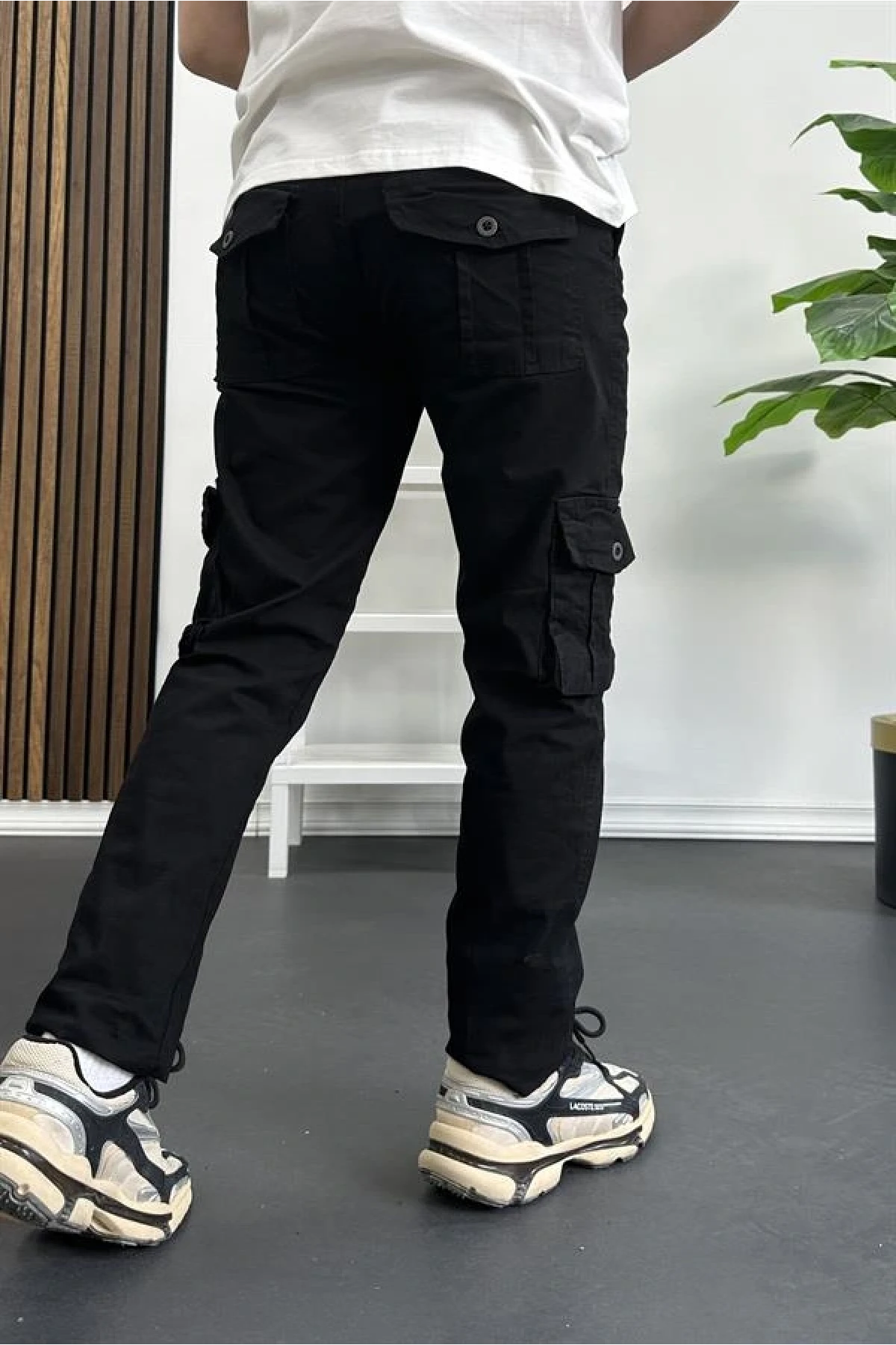 Erkek Regular Kargo Cepli Pantolon Siyah Edw232