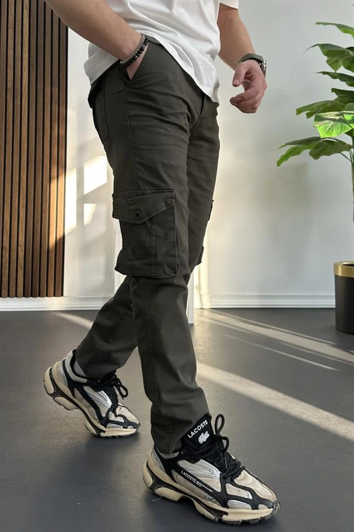 Erkek Regular Kargo Cepli Pantolon Yeşil Edw232