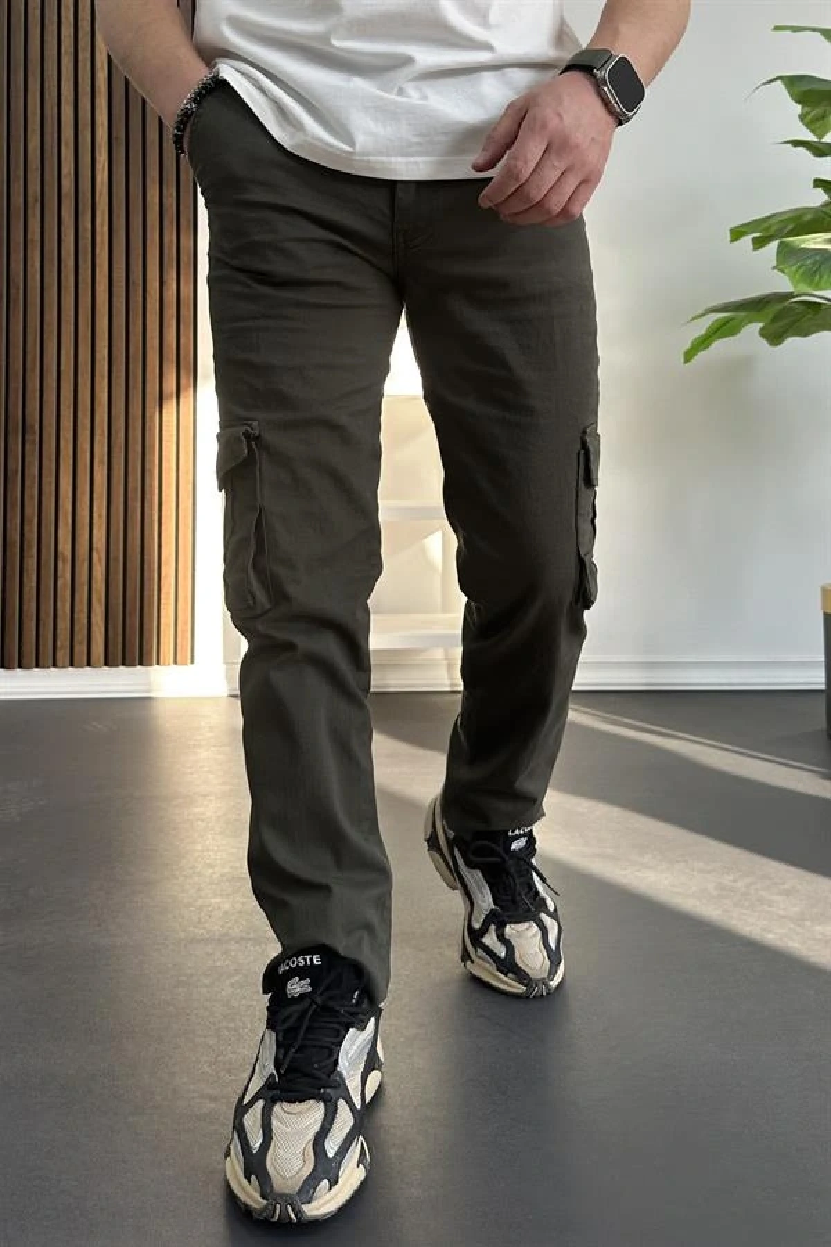 Erkek Regular Kargo Cepli Pantolon Yeşil Edw232