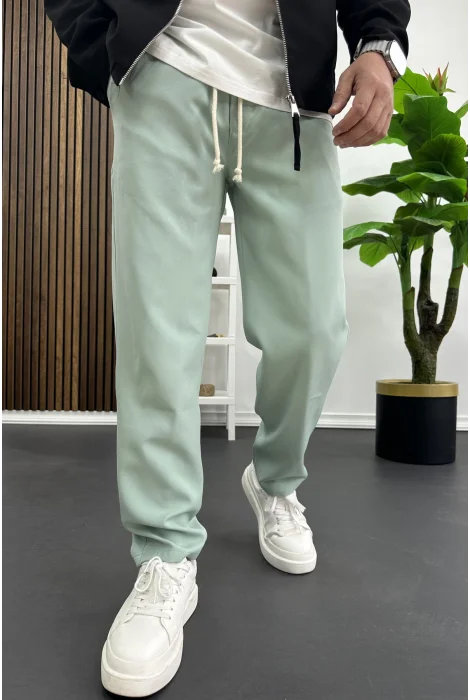 Erkek Düz Jogger Pantolon Yeşil Edw451