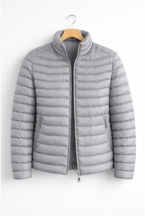 Erkek Slim Fit Şişme Mont Gri Edw435