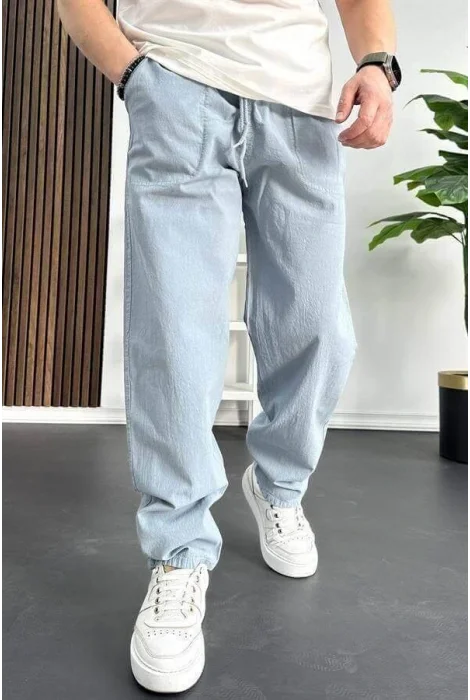 Erkek Baggy Kalıp Pantolon Açık Mavi Edw130