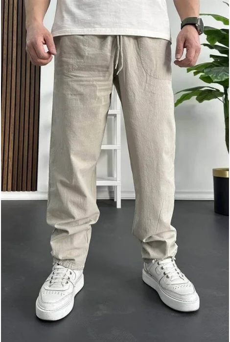 Erkek Baggy Kalıp Pantolon Bej Edw130