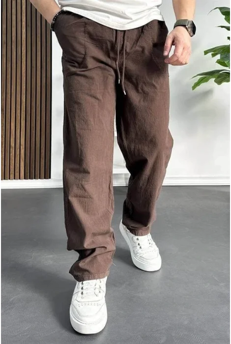 Erkek Baggy Kalıp Pantolon Kahverengi Edw130