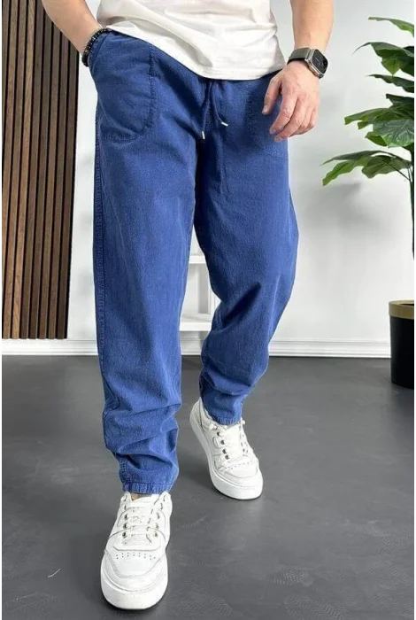 Erkek Baggy Kalıp Pantolon Mavi Edw130