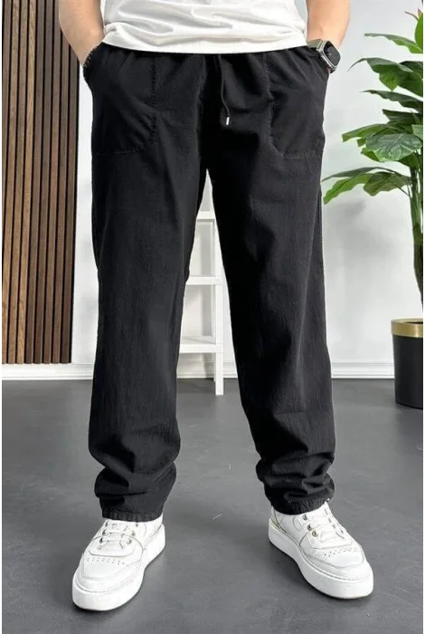 Erkek Baggy Kalıp Pantolon Siyah Edw130