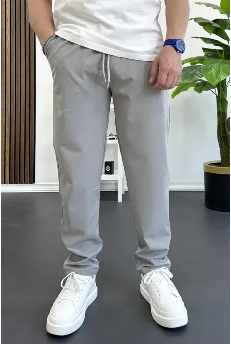 Erkek Beli Lastikli Jogger Pantolon Gri Edw354