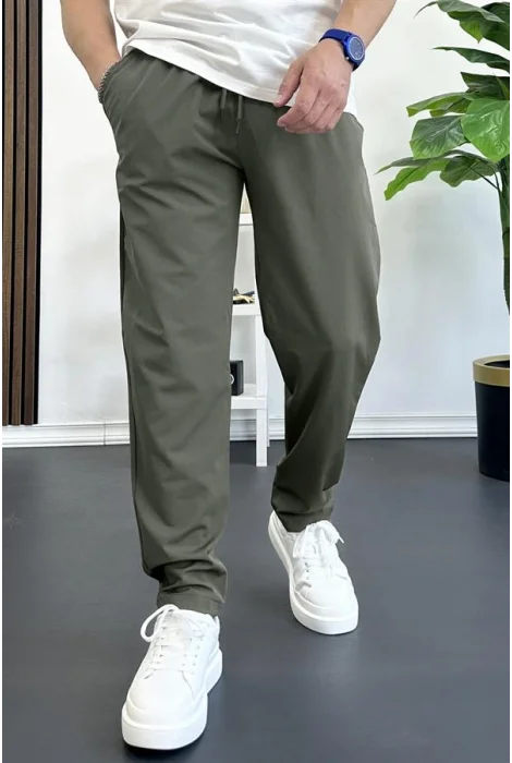 Erkek Beli Lastikli Jogger Pantolon Yeşil Edw354