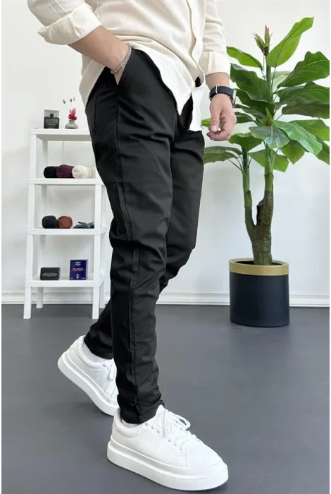 Erkek Dar Paça Jogger Pantolon Siyah Edw384