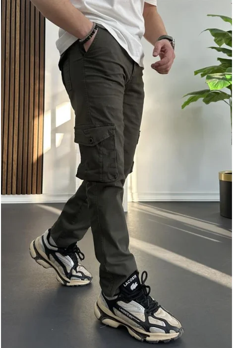 Erkek Regular Kargo Cepli Pantolon Yeşil Edw232