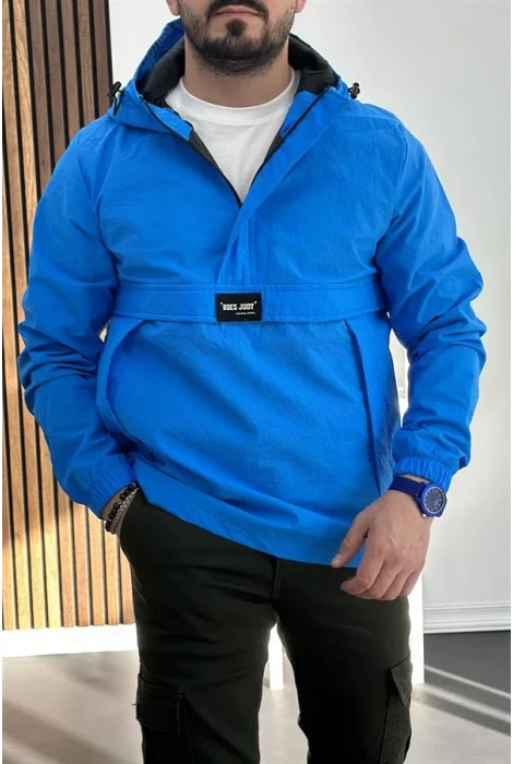 Erkek Slim Fit Kanguru Model İnce Mevsimlik Mavi Edw077