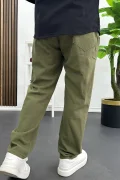 Erkek Pamuklu Keten Görünümlü Pantolon Yeşil Edw443