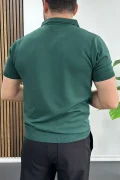 Erkek Polo Yaka Düz Tişört Yeşil Edw455