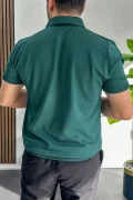 Erkek Desenli Polo Yaka Tişört Yeşil Edw460