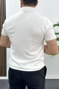 Erkek Açık Yaka Düz Tişört Beyaz Edw461