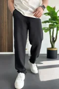 Erkek Beli Düğmeli Pantolon Siyah Edw469