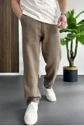 Erkek Beli Düğmeli Pantolon Kahverengi Edw469