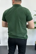 Erkek Slim Fit Düz Renk Pamuklu Soft Polo Tişört Yeşil Edw365