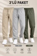 Erkek 3lü Jogger Pantolon Set Edw354TK4