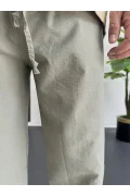Erkek Beli Lastikli Baggy Rahat Pantolon Yeşil Edw359