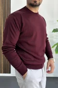 Erkek Bisiklet Yaka Normal Kalıp Kazak Bordo Edw410