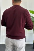 Erkek Bisiklet Yaka Normal Kalıp Kazak Bordo Edw410
