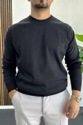 Erkek Bisiklet Yaka Normal Kalıp Kazak Lacivert Edw410