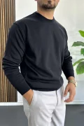 Erkek Bisiklet Yaka Normal Kalıp Kazak Lacivert Edw410