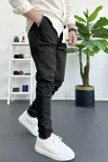 Erkek Dar Paça Jogger Pantolon Siyah Edw384