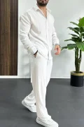 Erkek Gömlek Pantolon Takım Beyaz Edw268
