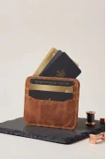 Erkek Hakiki Deri Kartlık Taba KRT02