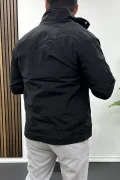 Erkek Krinkıl Kumaş Mevsimlik Ceket Siyah Edw207