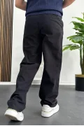 Erkek Rahat Kalıp Keten Pantolon Siyah Edw266