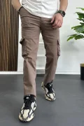 Erkek Regular Kargo Cepli Pantolon Kahverengi Edw232