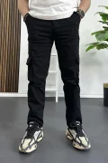 Erkek Regular Kargo Cepli Pantolon Siyah Edw232