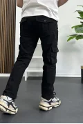 Erkek Regular Kargo Cepli Pantolon Siyah Edw232